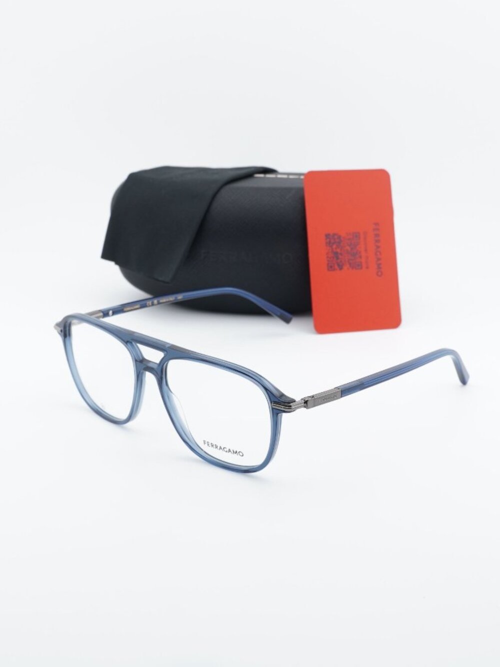Salvatore Ferragamo SF3006 432 Aviator Eyeglasses 56mm – Blue